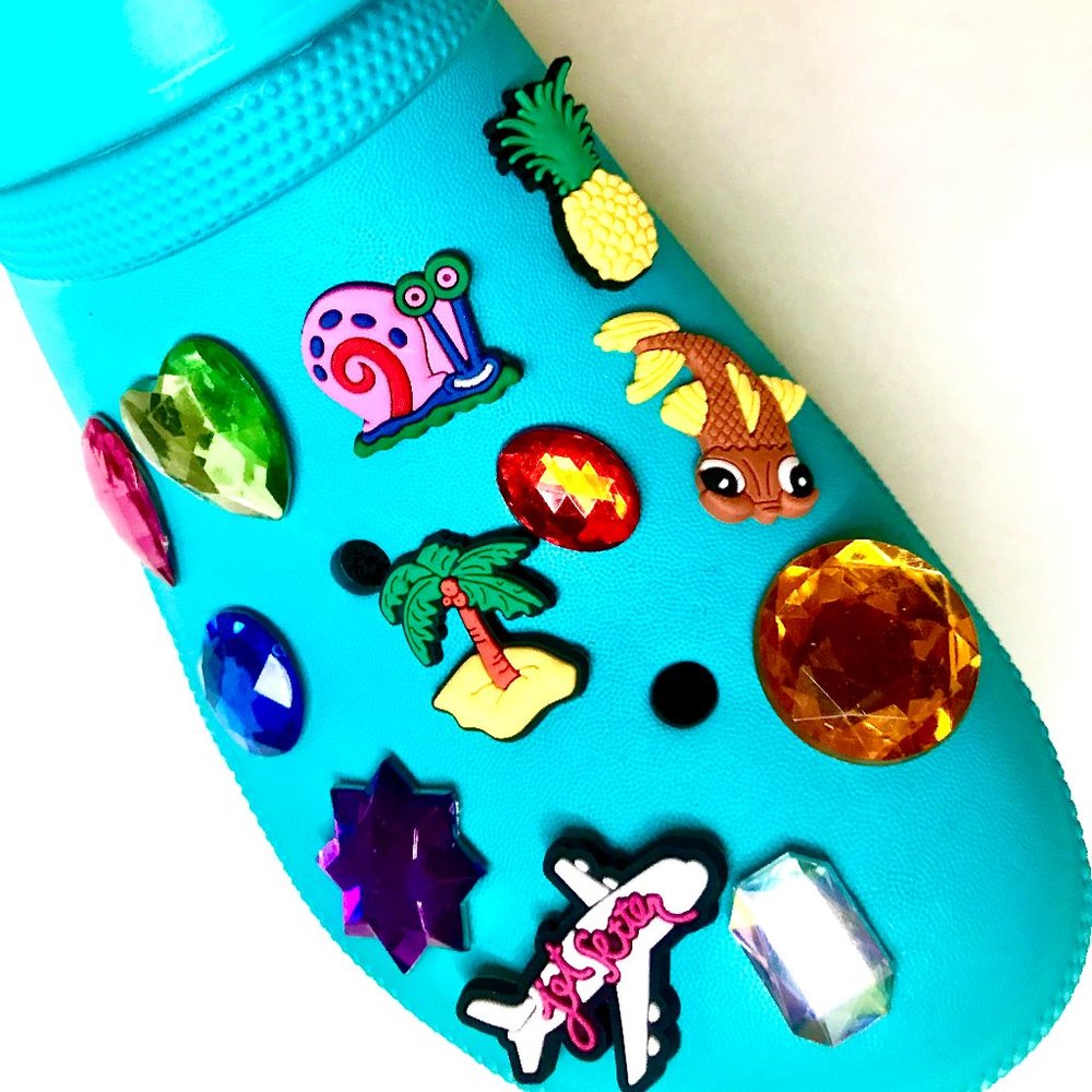 ✈ 12pc Shoe Charms for CROCS-HANDMADE Vacation Getaway Set 🍍🐟